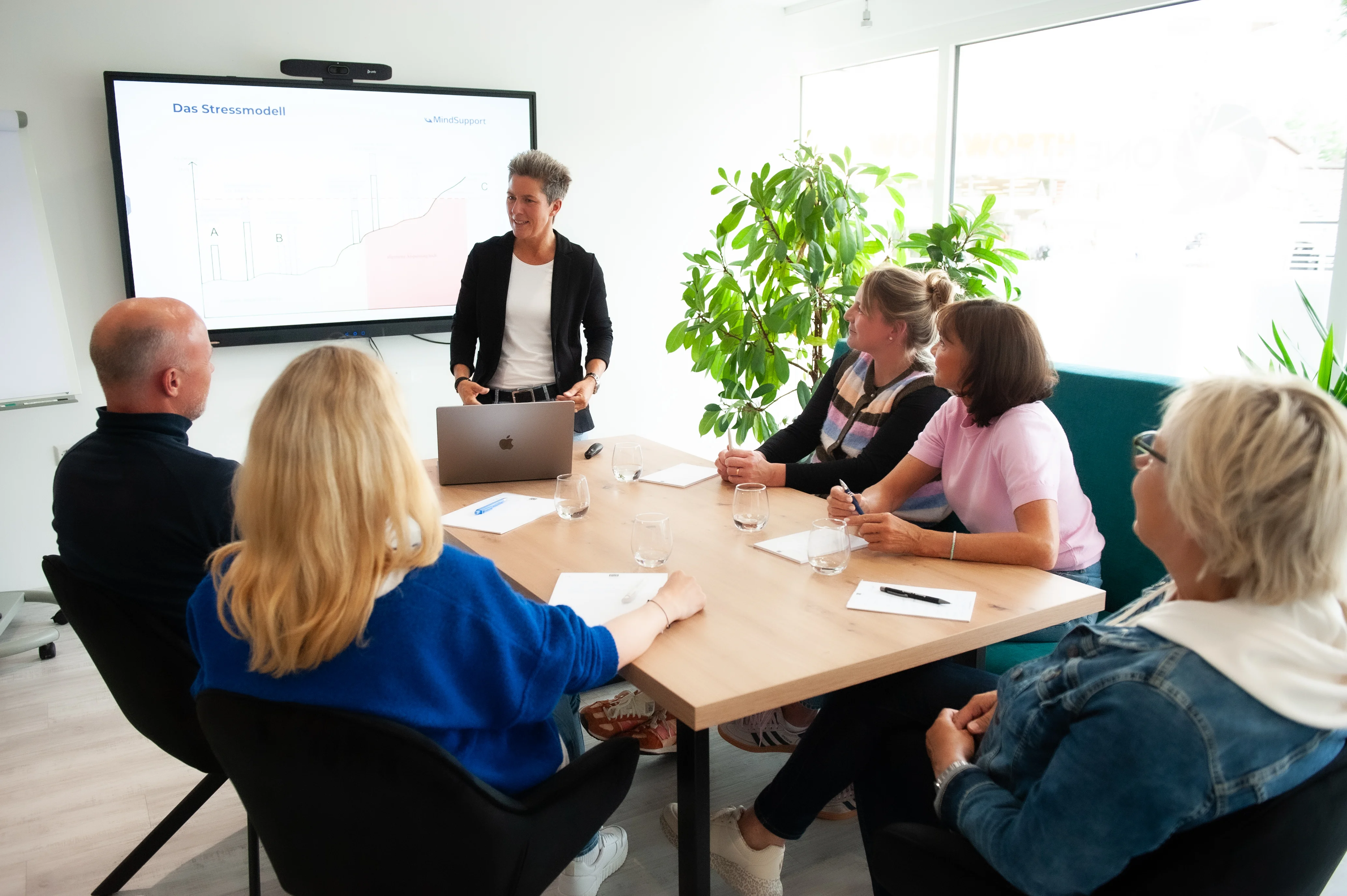 Dr. Julia Lange im Workshop mit einem Team